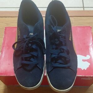 Puma Dark Blue Sneakers with Gold Accents Men's Size 12